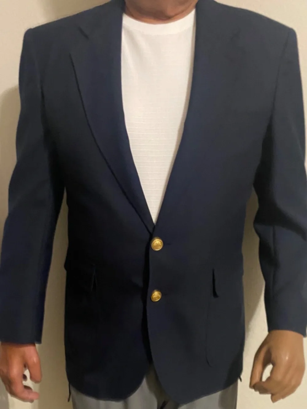STANLEY BLACKER  MENS WOOL  2 BUTTON JACKET/BLAZER SZ 42R OUTER POCKETS BLUE